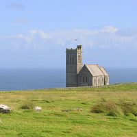 Buy canvas prints of St Helena’s Church Lundy  Island  by Diana Mower