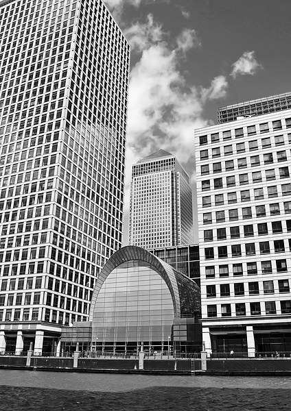 Canary Wharf River Thames London Picture Board by Diana Mower