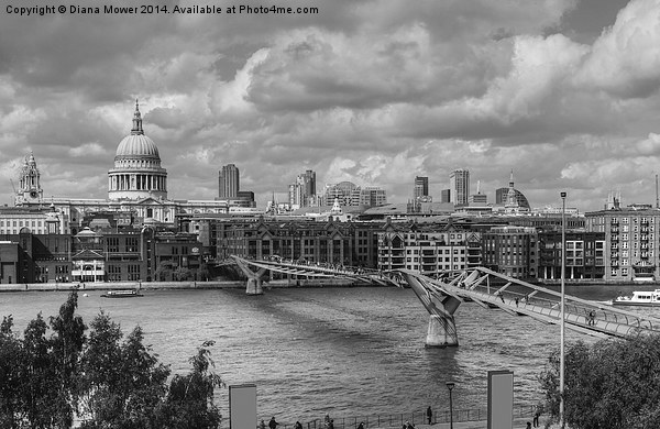 St Pauls Cathedral and Millennium Bridge London Picture Board by Diana Mower