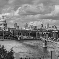 Buy canvas prints of St Pauls Cathedral and Millennium Bridge London by Diana Mower