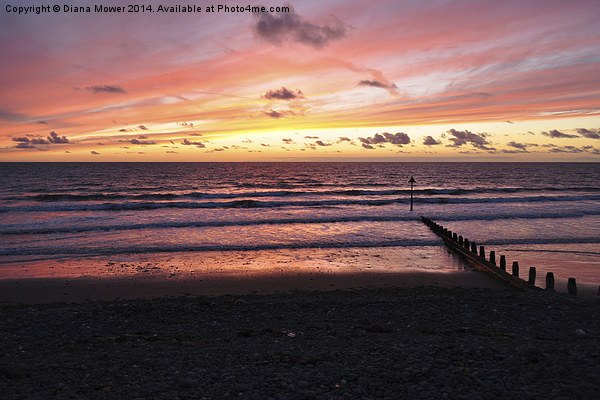 Sunset Borth Beach Picture Board by Diana Mower