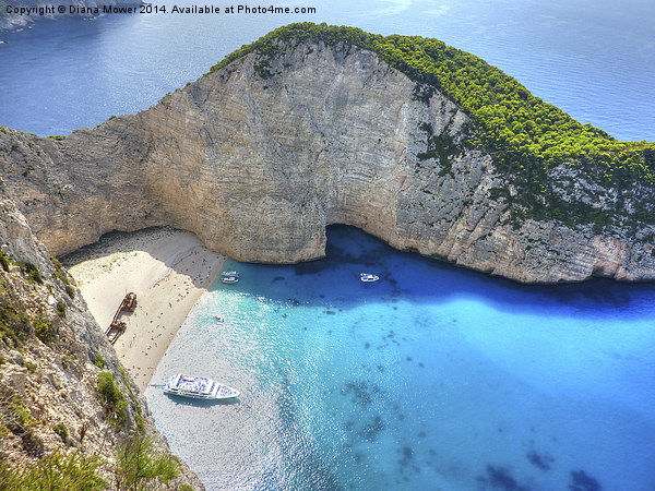Navagio Beach Picture Board by Diana Mower