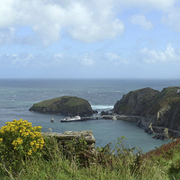 Buy canvas prints of Lundy Island Harbour by Diana Mower