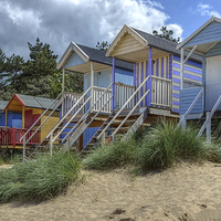 Buy canvas prints of Beach Huts Wells by Diana Mower