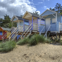 Buy canvas prints of Beach Huts Wells by Diana Mower