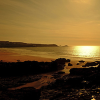 Buy canvas prints of Fistral Beach Sunset by Diana Mower