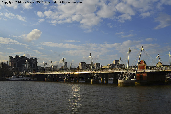 Jubilee Bridge London Picture Board by Diana Mower