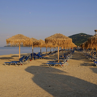 Buy canvas prints of Corfu beach by Diana Mower