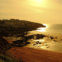 Buy canvas prints of Fistral Beach Sunset by Diana Mower