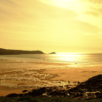Buy canvas prints of  Fistral Beach Sunset   by Diana Mower