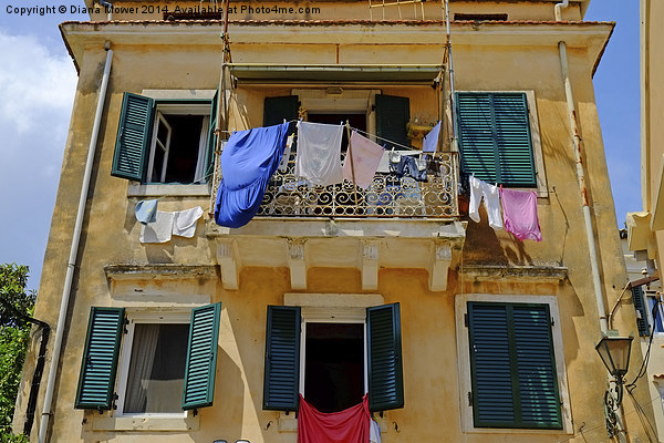  Washday Corfu Town Picture Board by Diana Mower