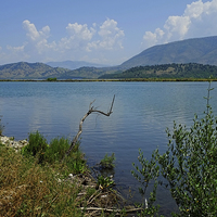 Buy canvas prints of  Albania Lake Vivari  by Diana Mower