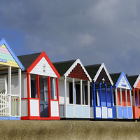 Buy canvas prints of  Southwold Beach Huts by Diana Mower