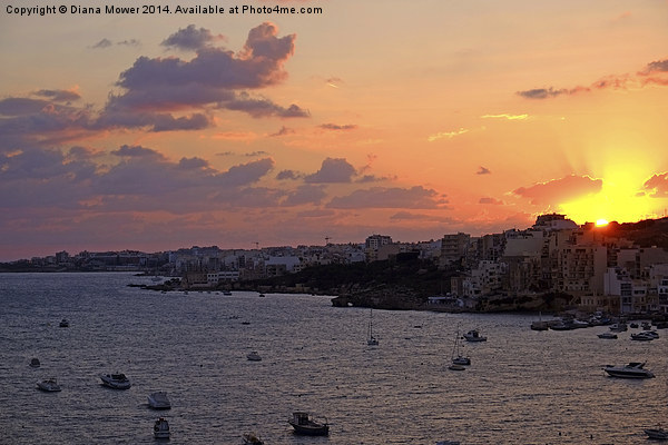  Sunrise in Malta Picture Board by Diana Mower