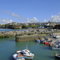Buy canvas prints of Newquay Harbour   by Diana Mower