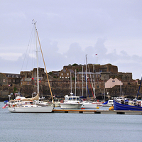 Buy canvas prints of  St Peter Port Harbour by Diana Mower