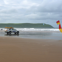 Buy canvas prints of  Woolacombe  Lifeguards Devon by Diana Mower