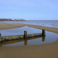 Buy canvas prints of  Walton beach and Pier  by Diana Mower