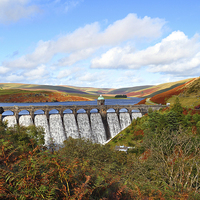 Buy canvas prints of  Elan Valley in Autumn by Diana Mower