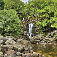 Buy canvas prints of  Loch Lomond waterfall by Diana Mower