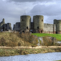 Buy canvas prints of  Rhuddlan Castle by Diana Mower