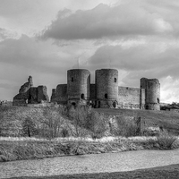 Buy canvas prints of Rhuddlan Castle  by Diana Mower