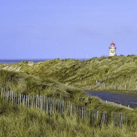 Buy canvas prints of  Talacre Dunes and Lighthouse by Diana Mower