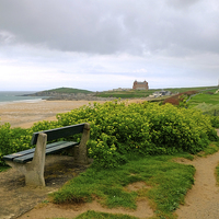 Buy canvas prints of  Fistral Beach View by Diana Mower