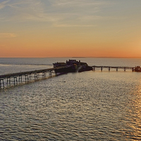 Buy canvas prints of  Birnbeck Pier Sunset  by Diana Mower