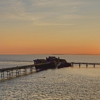 Buy canvas prints of Birnbeck Pier Sunset   by Diana Mower