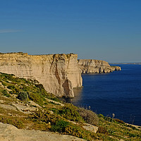 Buy canvas prints of The Sanap Cliffs Gozo by Diana Mower