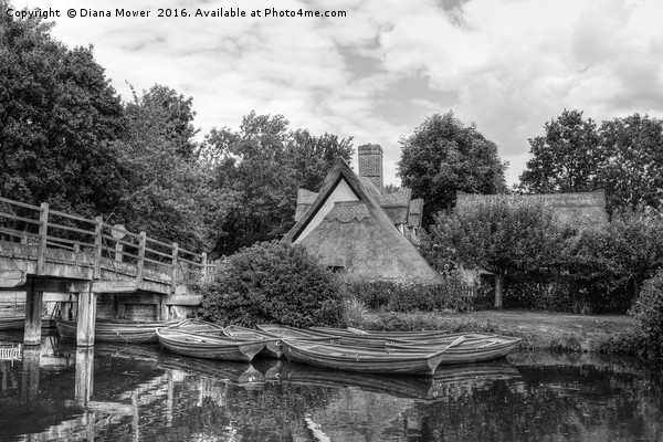 Row boats at Flatford Picture Board by Diana Mower
