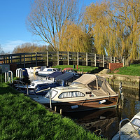 Buy canvas prints of Beccles  Bridge and Boats by Diana Mower