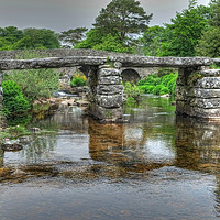 Buy canvas prints of The two bridges at  Postbridge Dartmoor by Diana Mower