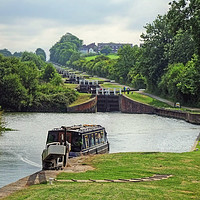 Buy canvas prints of Caen Hill Locks by Diana Mower