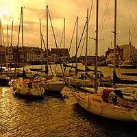 Buy canvas prints of Weymouth Harbour Sunset by Diana Mower