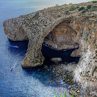 Buy canvas prints of The Blue Grotto Malta  by Diana Mower