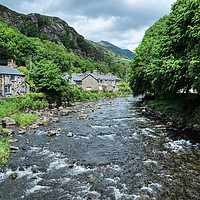 Buy canvas prints of The river at Beddgelert   by Diana Mower