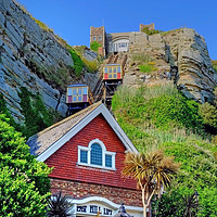 Buy canvas prints of East Hill Lift Hastings by Diana Mower