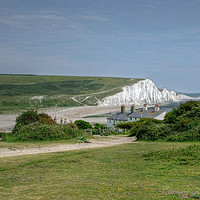 Buy canvas prints of The Seven Sisters and The Cuckmere Valley by Diana Mower