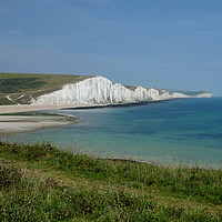 Buy canvas prints of The Seven Sisters and Cuckmere Beach by Diana Mower