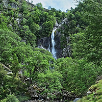 Buy canvas prints of Aber Falls Snowdonia by Diana Mower