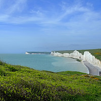Buy canvas prints of The Seven sisters at Birling Gap by Diana Mower