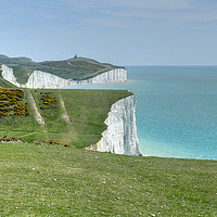 Buy canvas prints of The Seven Sisters Cliffs Sussex. by Diana Mower