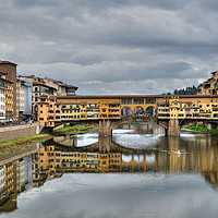Buy canvas prints of Ponte Vecchio Florence by Diana Mower