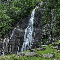 Buy canvas prints of Aber Falls Snowdonia  by Diana Mower