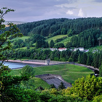 Buy canvas prints of Llwyn-on Reservoir from the Taff Trail  by Diana Mower
