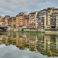 Buy canvas prints of The river Arno Florence by Diana Mower