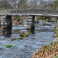 Buy canvas prints of The two bridges Postbridge Dartmoor. by Diana Mower