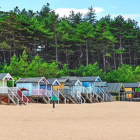 Buy canvas prints of Wells beach Norfolk by Diana Mower